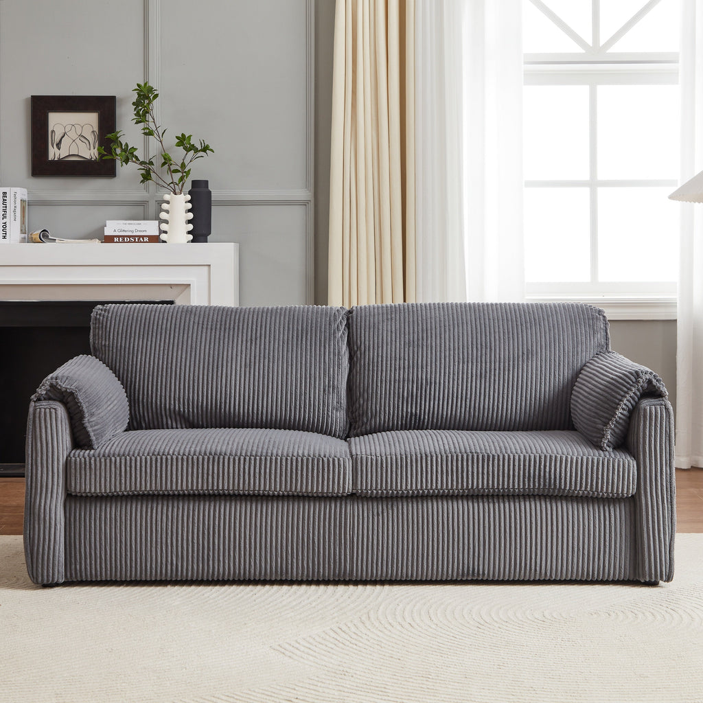 Walker Edison | Canapé-lit futon en velours côtelé gris