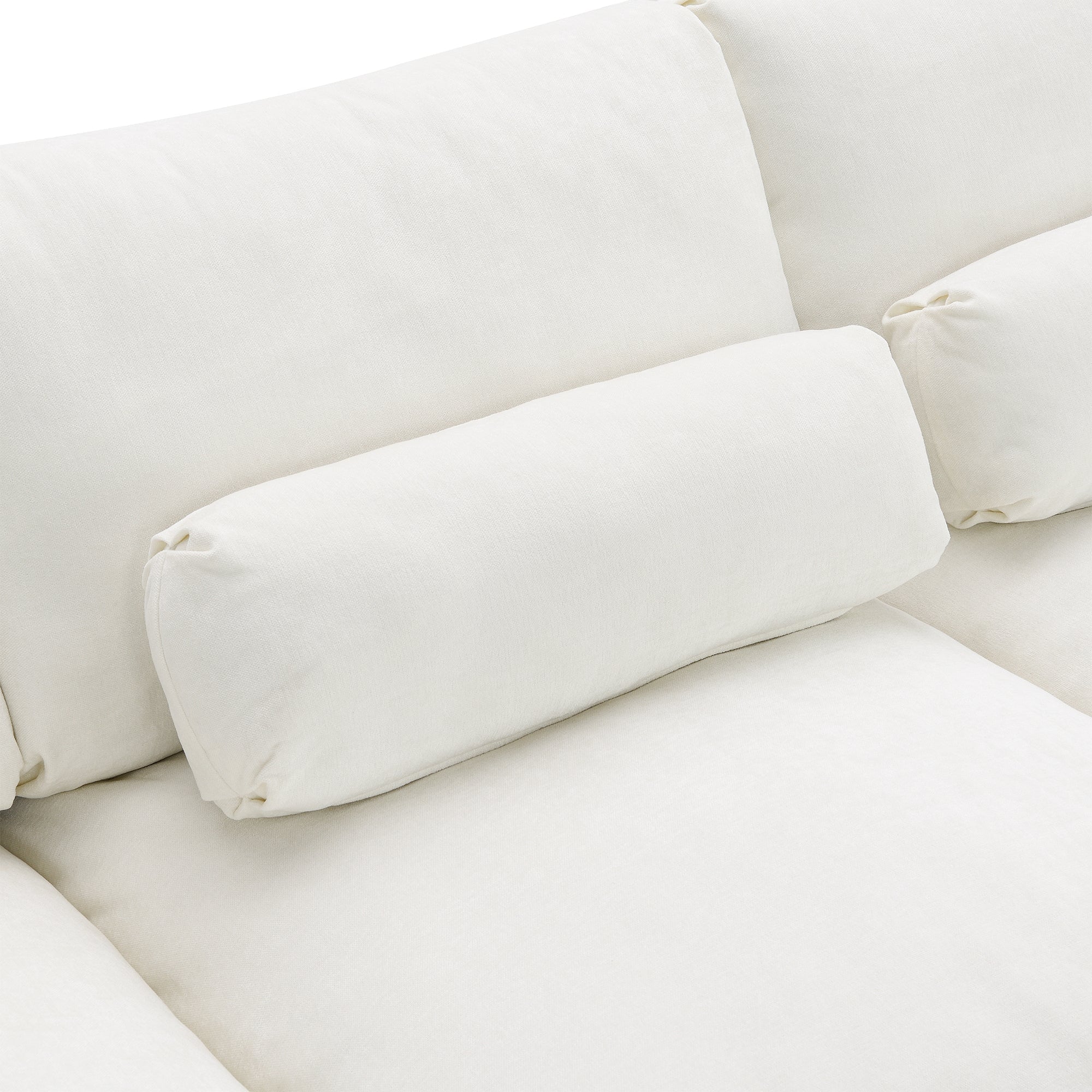 Canapé d'angle modulaire Cloud avec poches de rangement et 2 poufs amovibles