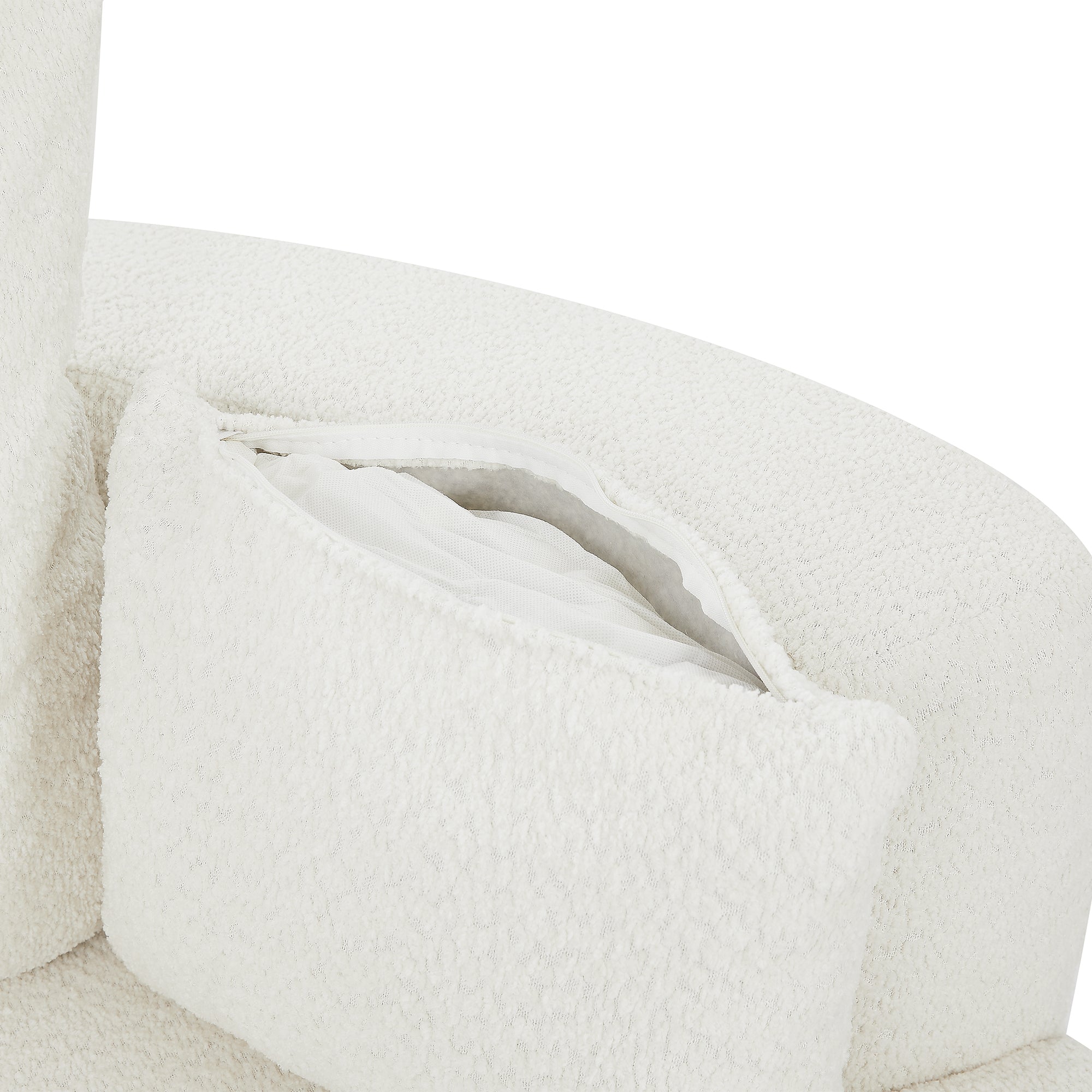 Fauteuil pivotant rond Walker Edison à 360° avec coussins