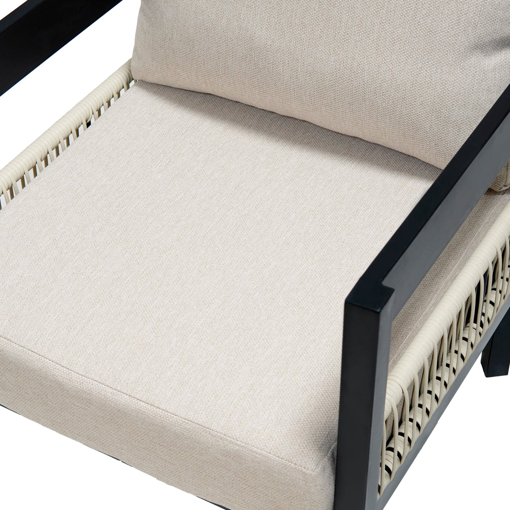 Walker Edison | Ensemble canapé d'extérieur en fer forgé au design moderne avec table basse 