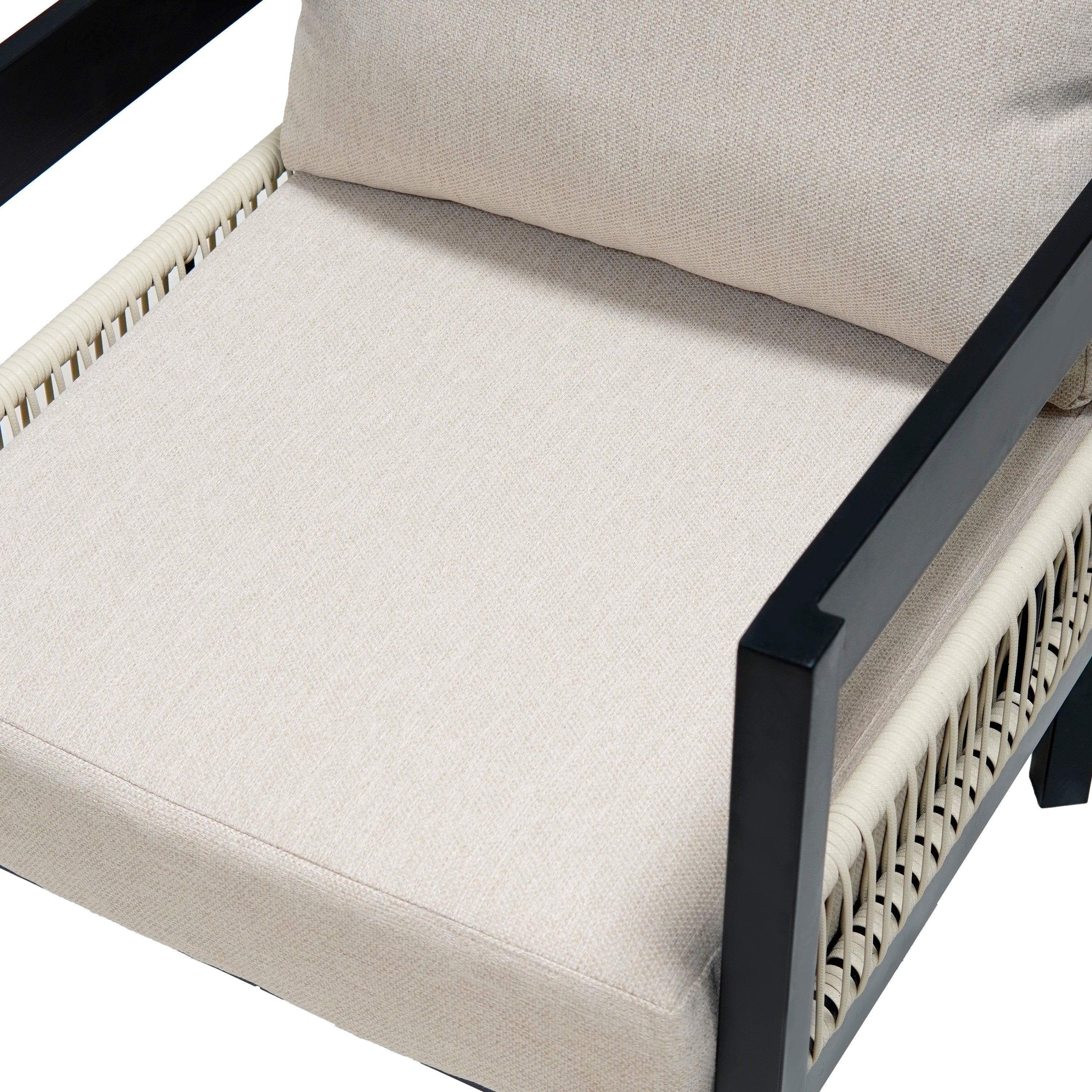 Walker Edison | Ensemble canapé d'extérieur en fer forgé au design moderne avec table basse 