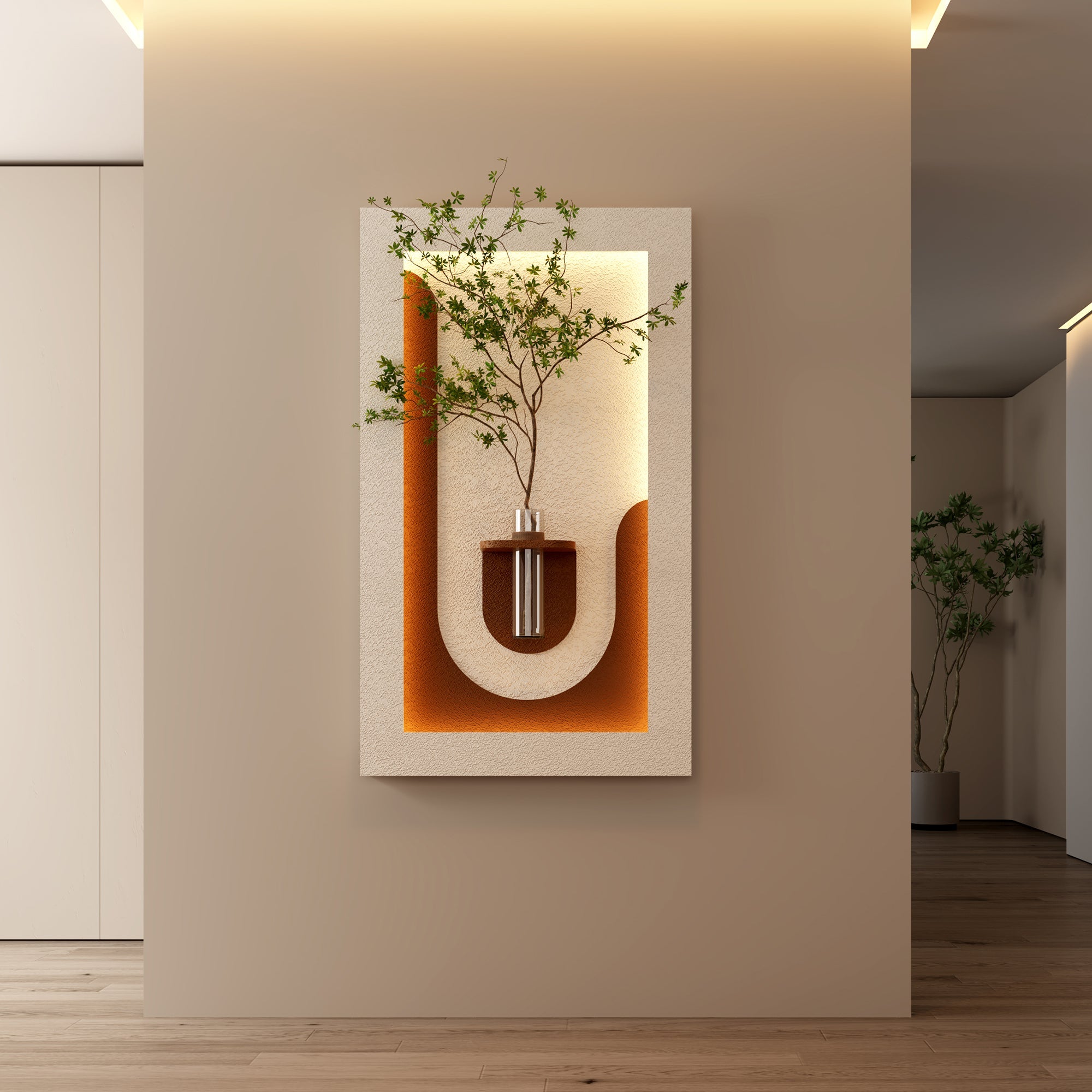 Décoration murale en grès à LED 3 couleurs réglables 