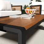 Ensemble de canapés d'extérieur 4 pièces avec structure en métal et bois