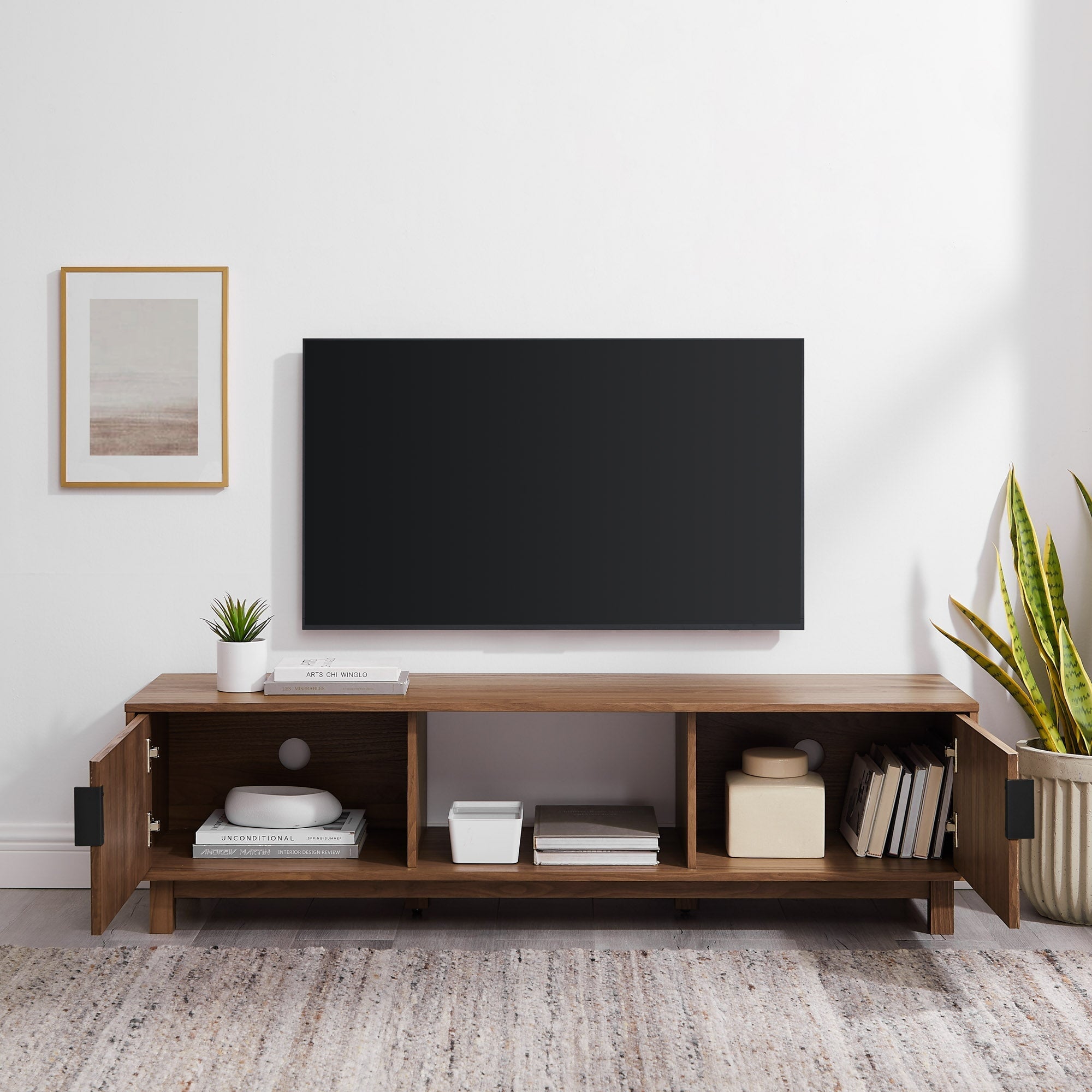 Meuble TV scandinave cannelé Reema Arundo