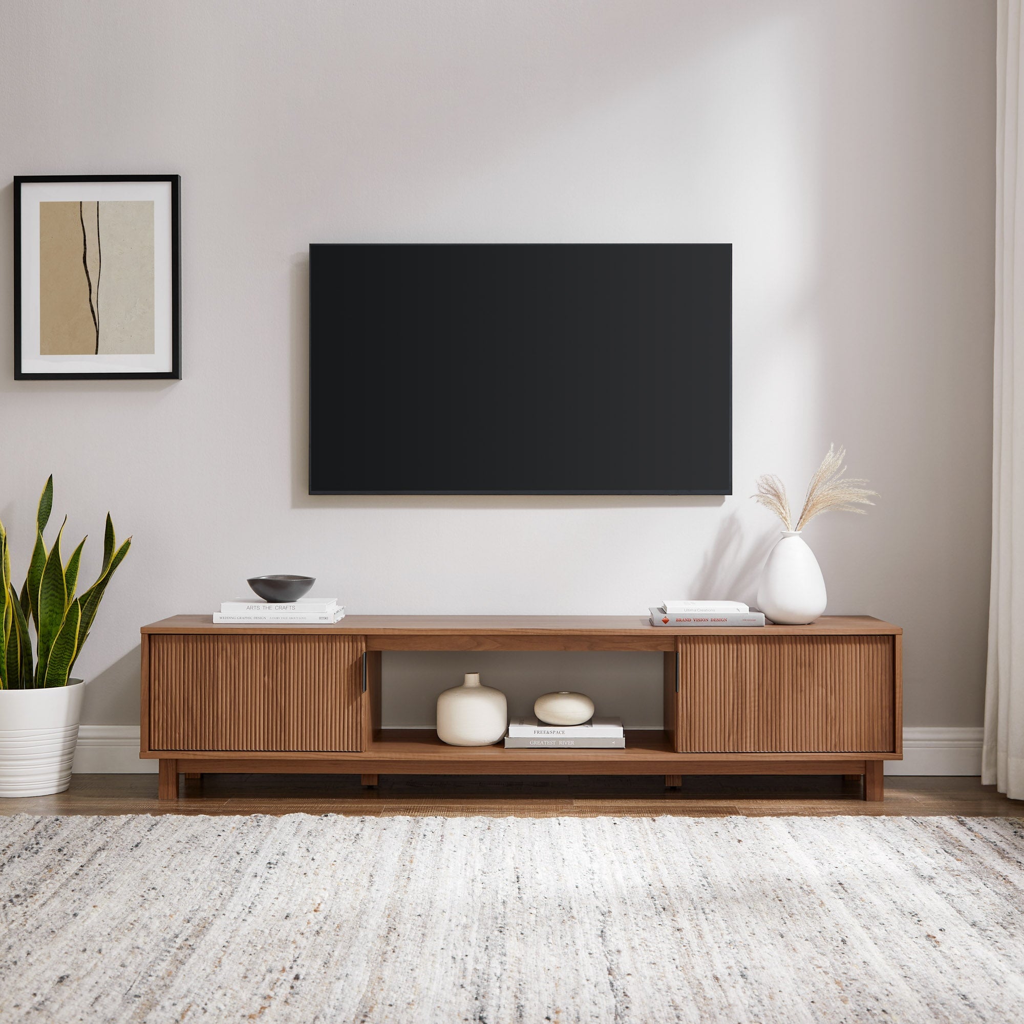 Meuble TV scandinave cannelé Reema Arundo