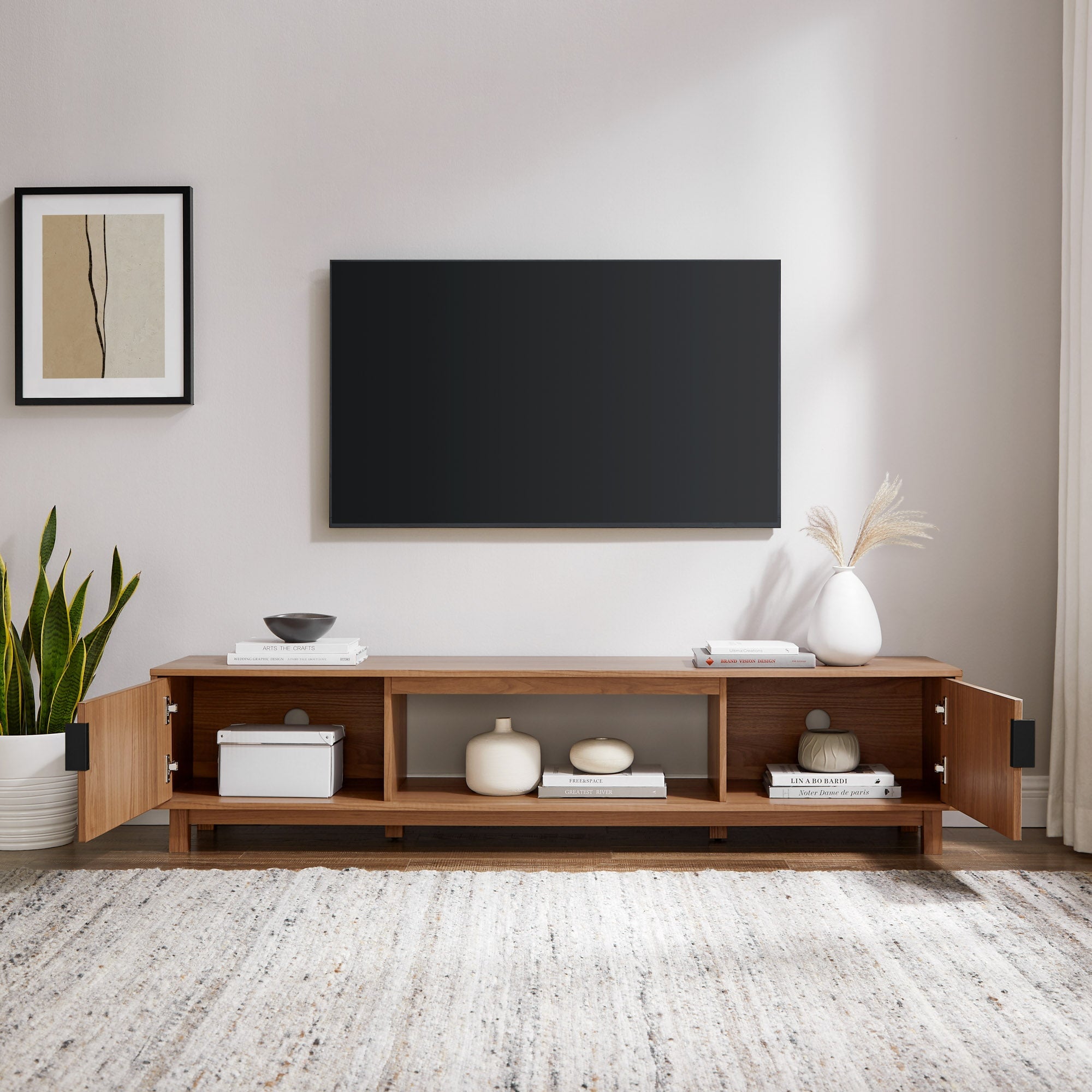 Meuble TV scandinave cannelé Reema Arundo