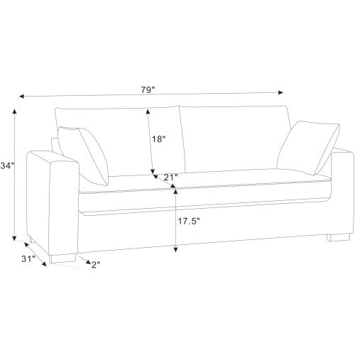 Walker Edison | Canapé deux places Cloud en velours côtelé vert côtier