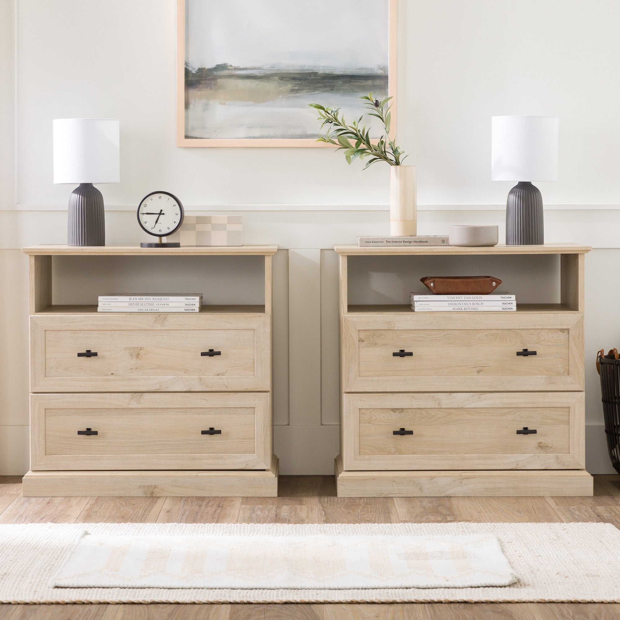 Table de chevet/d'appoint classique Clyde à 2 tiroirs