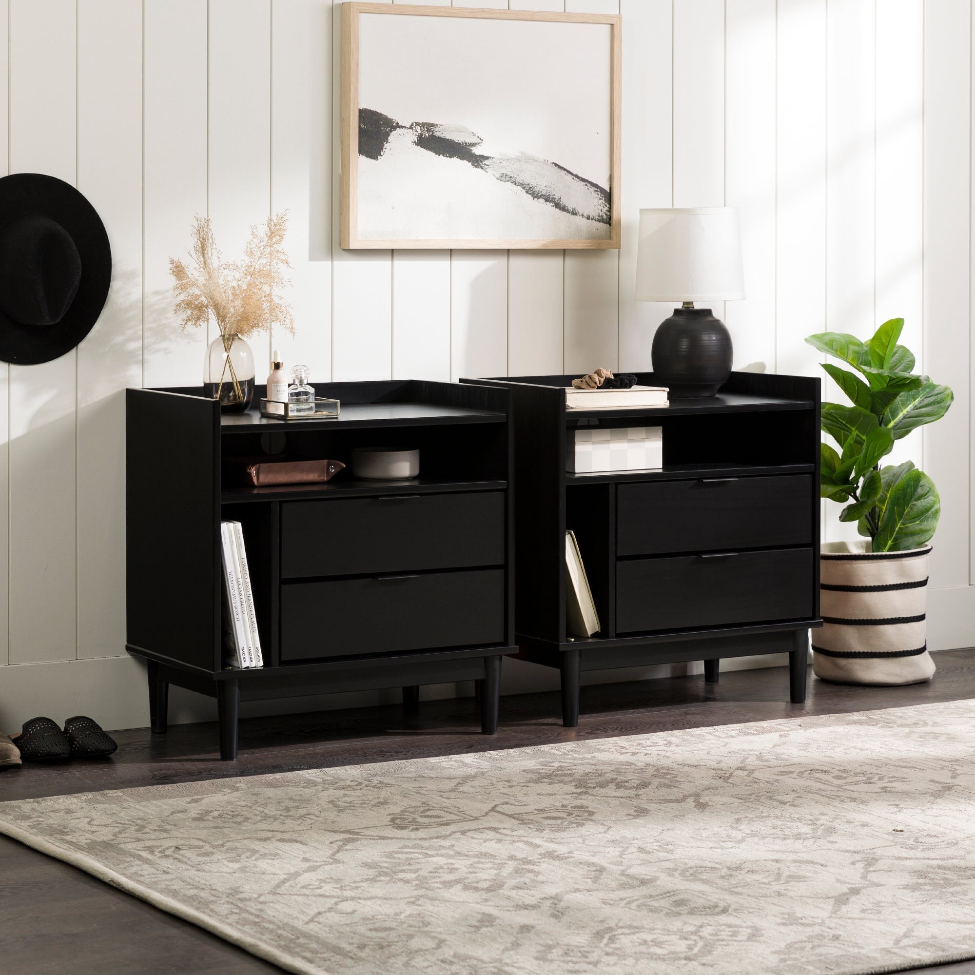 Table de chevet Lee en bois de style moderne du milieu du siècle