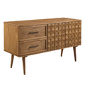 Buffet/meuble TV Tessa en bois massif, motif prisme