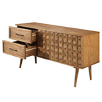 Buffet/meuble TV Tessa en bois massif, motif prisme