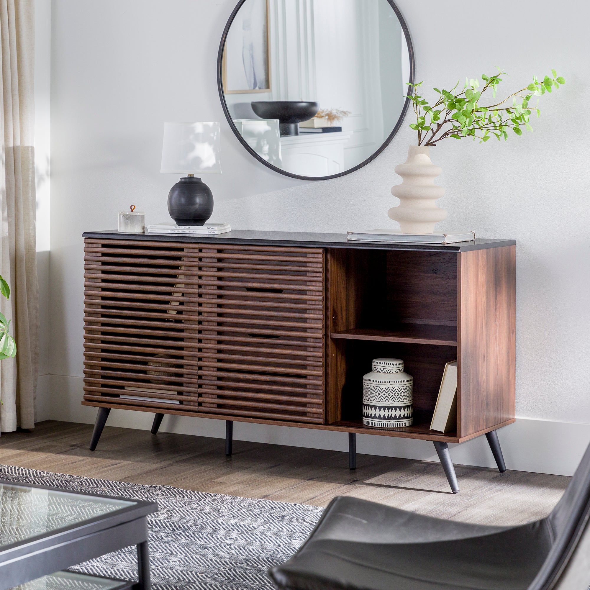 Buffet/meuble TV Havana à portes coulissantes et tiroirs