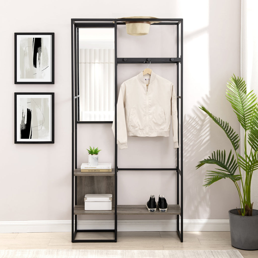 Porte-manteau Bryant moderne en métal et bois