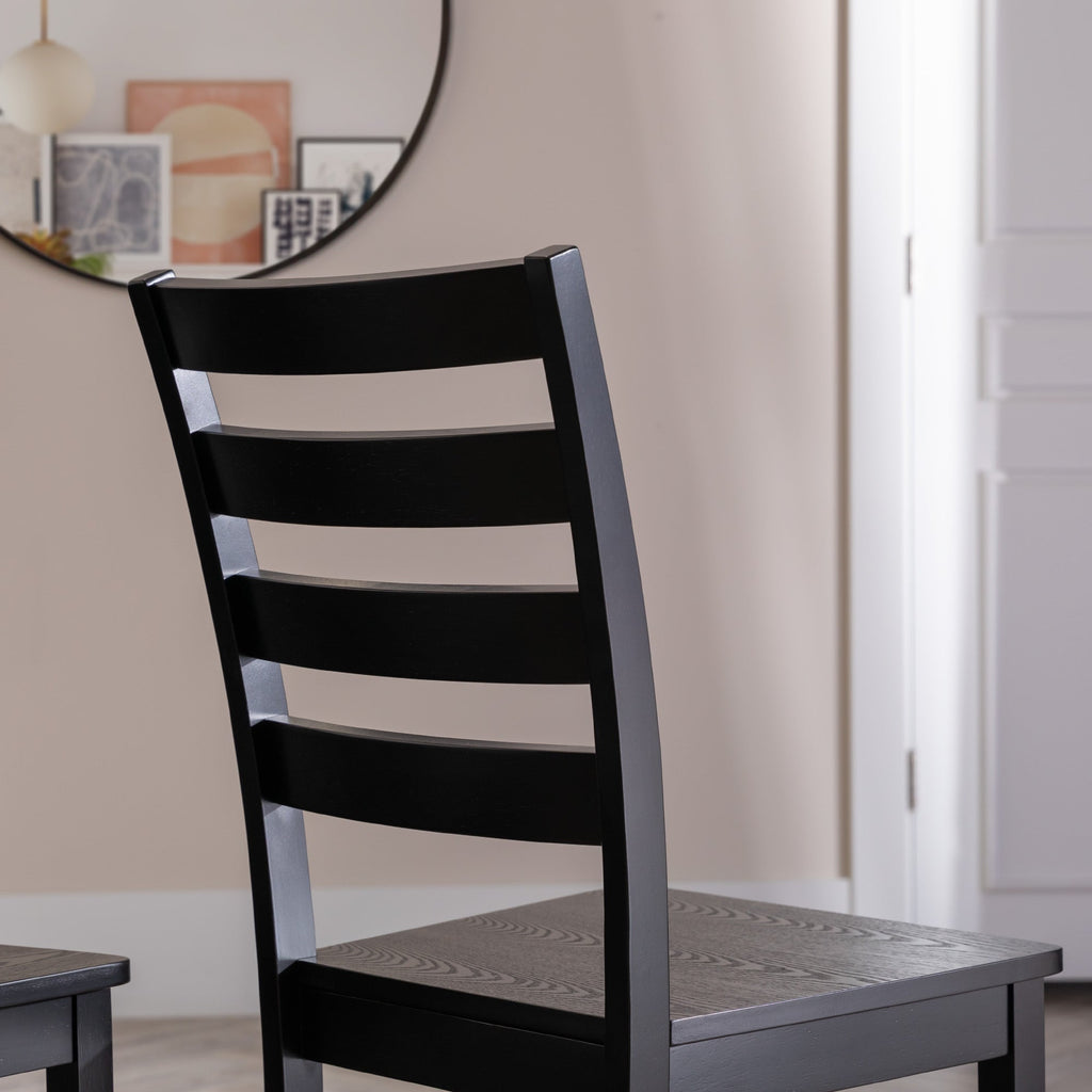 Chaises de salle à manger en bois à dossier échelle - Lot de 2