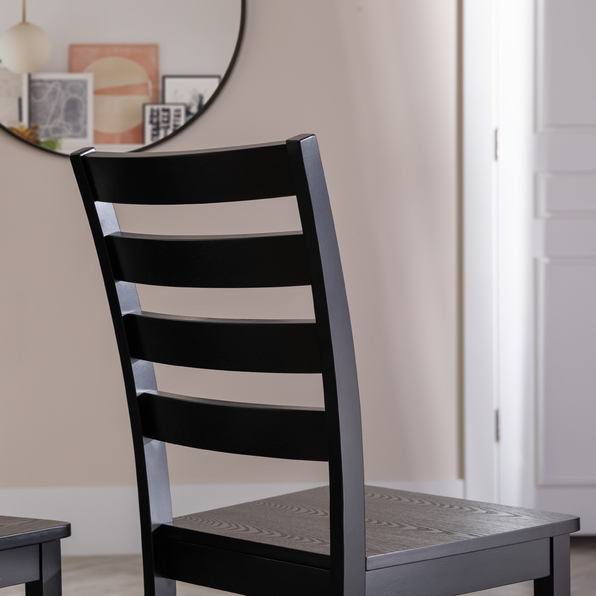 Chaises de salle à manger en bois à dossier échelle - Lot de 2