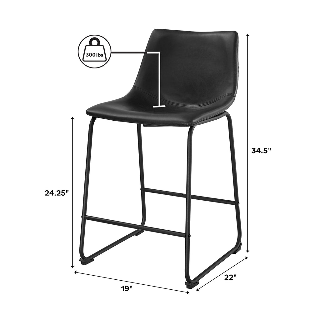 Tabourets de bar en similicuir, lot de 2