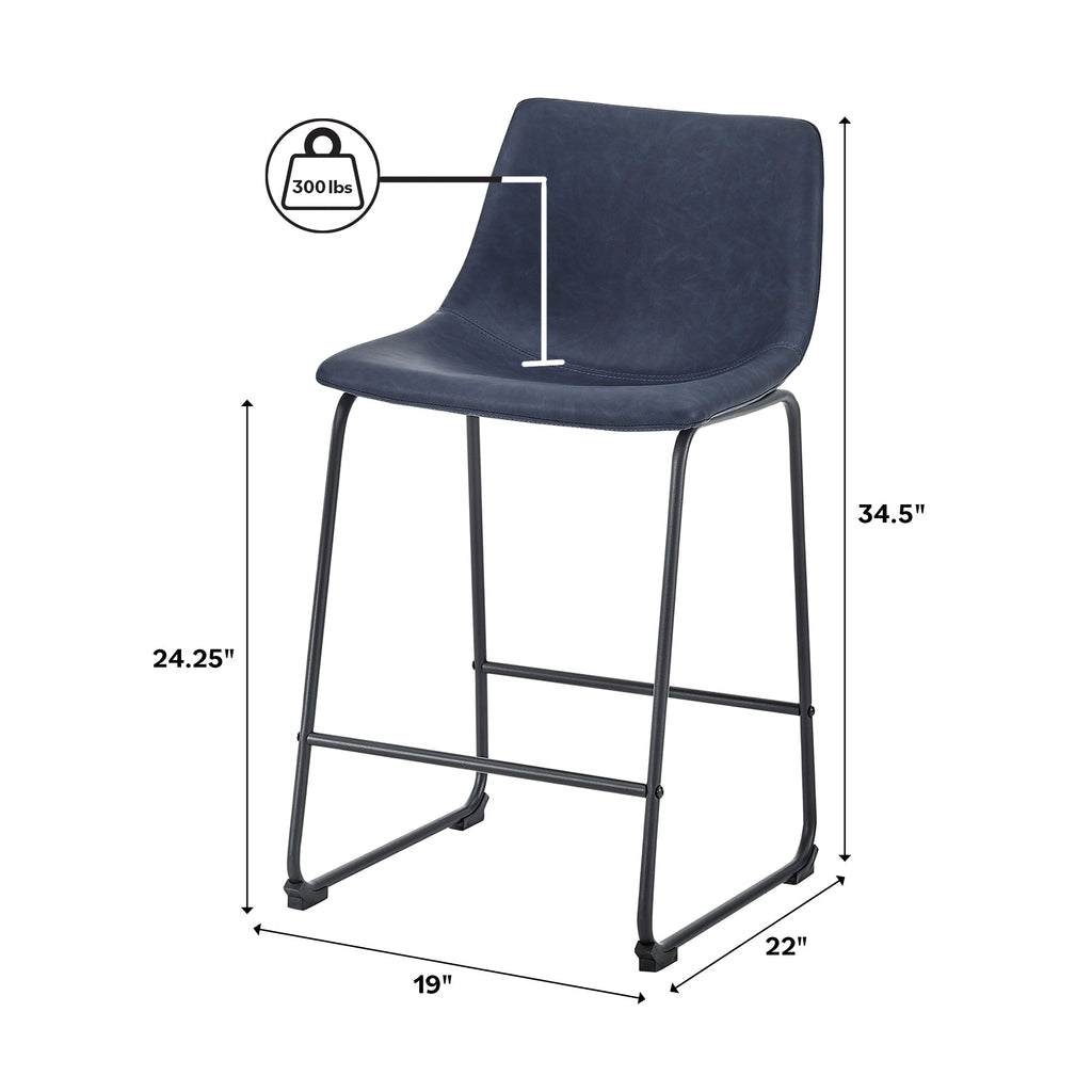 Tabourets de bar en similicuir, lot de 2