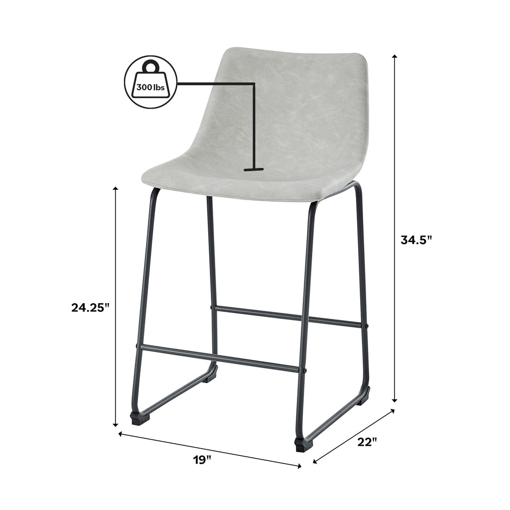 Tabourets de bar en similicuir, lot de 2