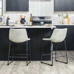 Tabourets de bar en similicuir, lot de 2