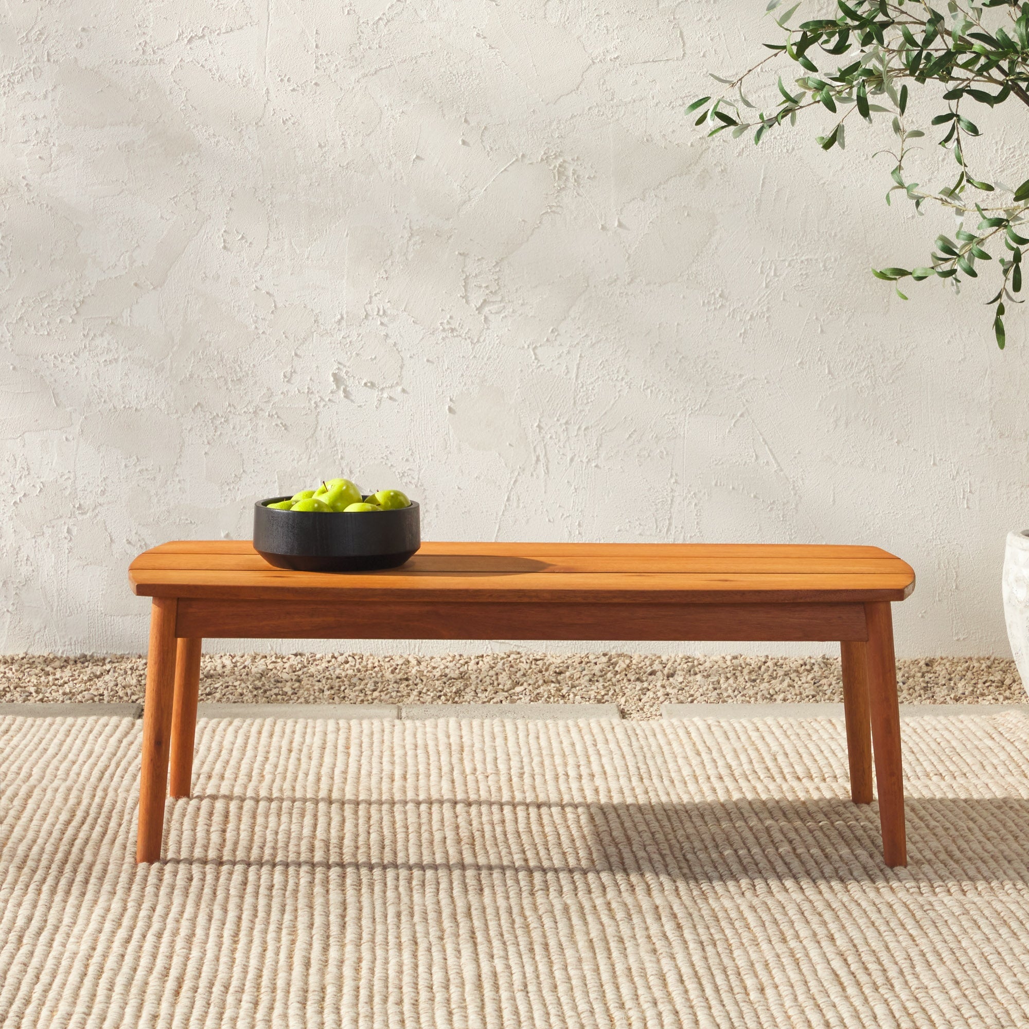 Table basse de patio Circa Modern en bois massif