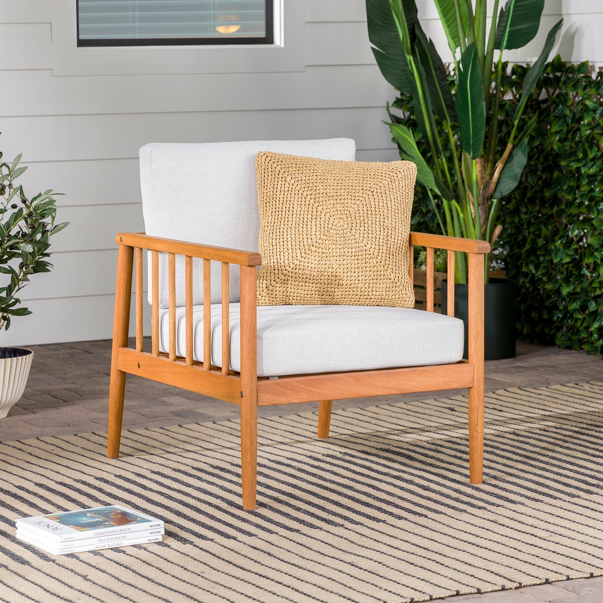 Fauteuil de jardin Circa Modern en bois massif à fuseaux