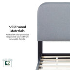 Tête de lit rembourrée contemporaine Annette, cadre de lit en bois courbé