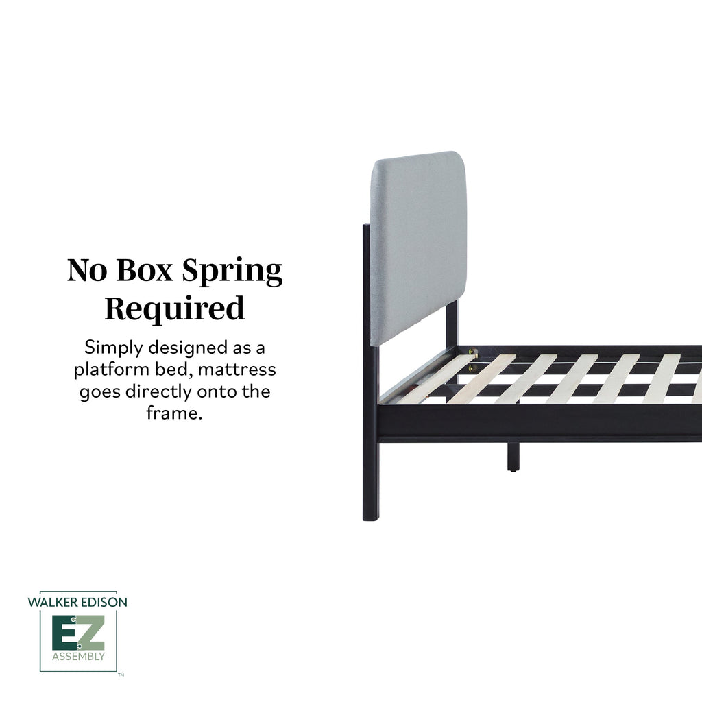 Tête de lit rembourrée contemporaine Annette, cadre de lit en bois courbé