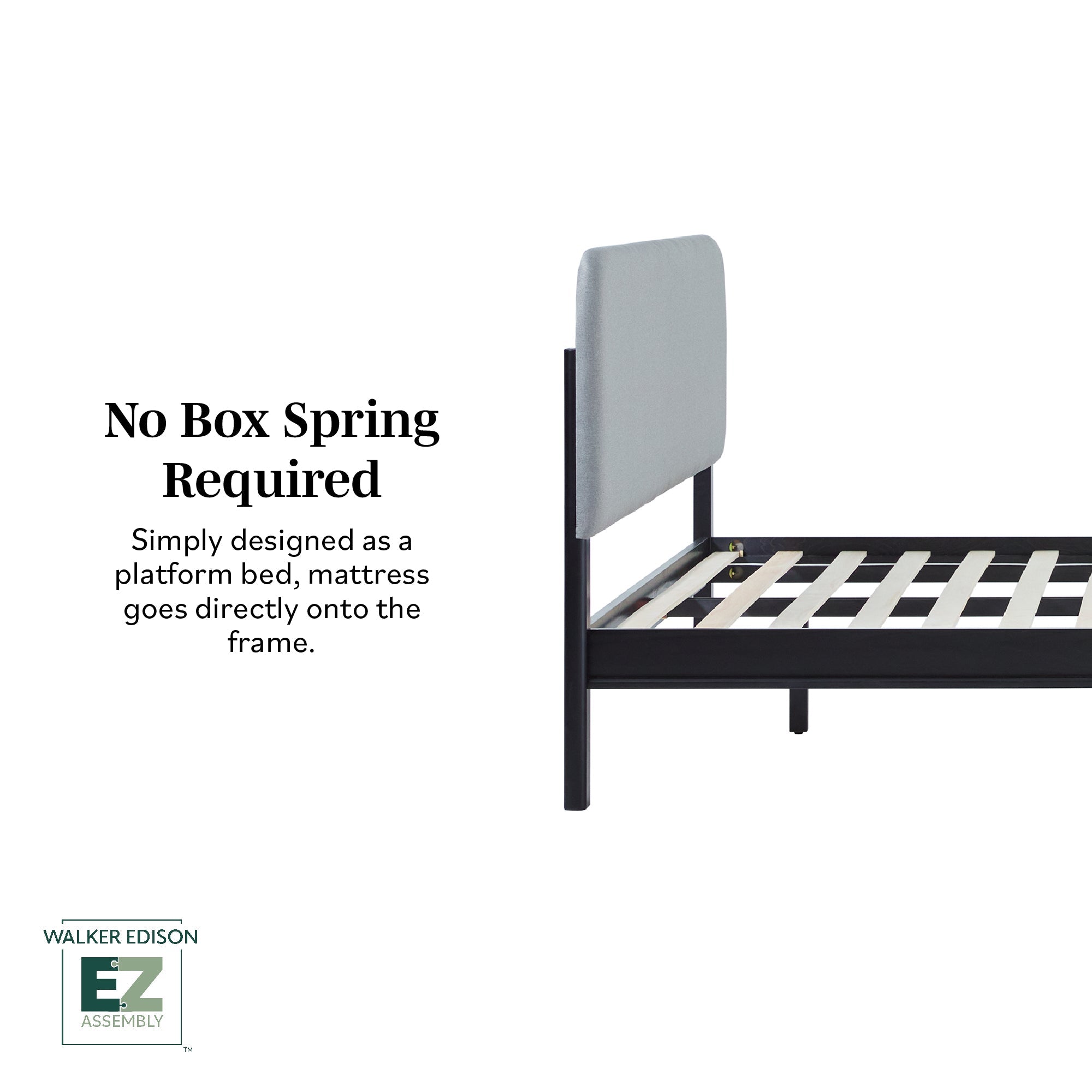 Tête de lit rembourrée contemporaine Annette, cadre de lit en bois courbé