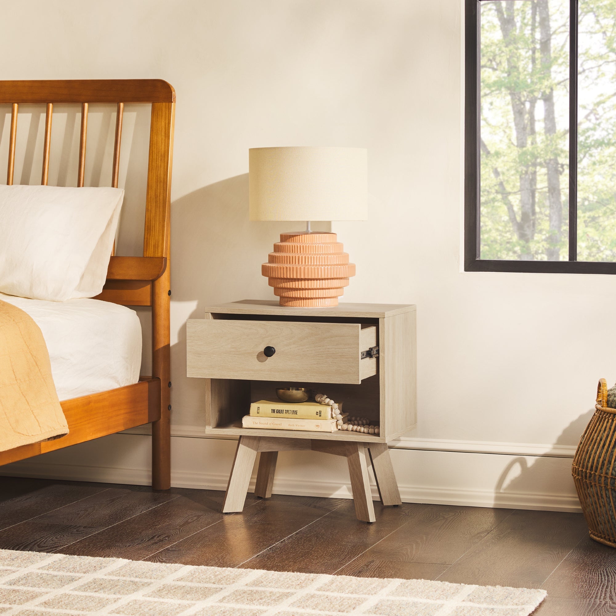 Table de chevet moderne Frans à 1 tiroir, style milieu du siècle 