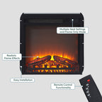 Meuble TV Reema scandinave moderne 70 à cannelures avec cheminée électrique autoportante