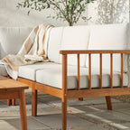 Ensemble canapé d'extérieur et table basse Circa Modern 6 pièces en bois massif à fuseaux