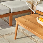 Ensemble canapé d'extérieur et table basse Circa Modern 6 pièces en bois massif à fuseaux