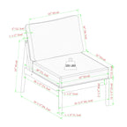 Ensemble canapé d'extérieur et table basse Circa Modern 6 pièces en bois massif à fuseaux