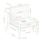 Ensemble canapé d'extérieur et table basse Circa Modern 6 pièces en bois massif à fuseaux