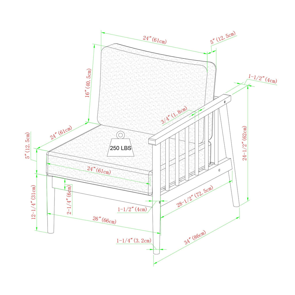 Ensemble canapé d'extérieur et table basse Circa Modern 6 pièces en bois massif à fuseaux