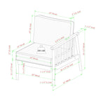 Ensemble canapé d'extérieur et table basse Circa Modern 6 pièces en bois massif à fuseaux