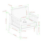 Fauteuil de jardin Circa Modern en bois massif à fuseaux