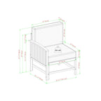 Ensemble de canapés d'extérieur sectionnels 3 pièces en bois massif Midland Modern