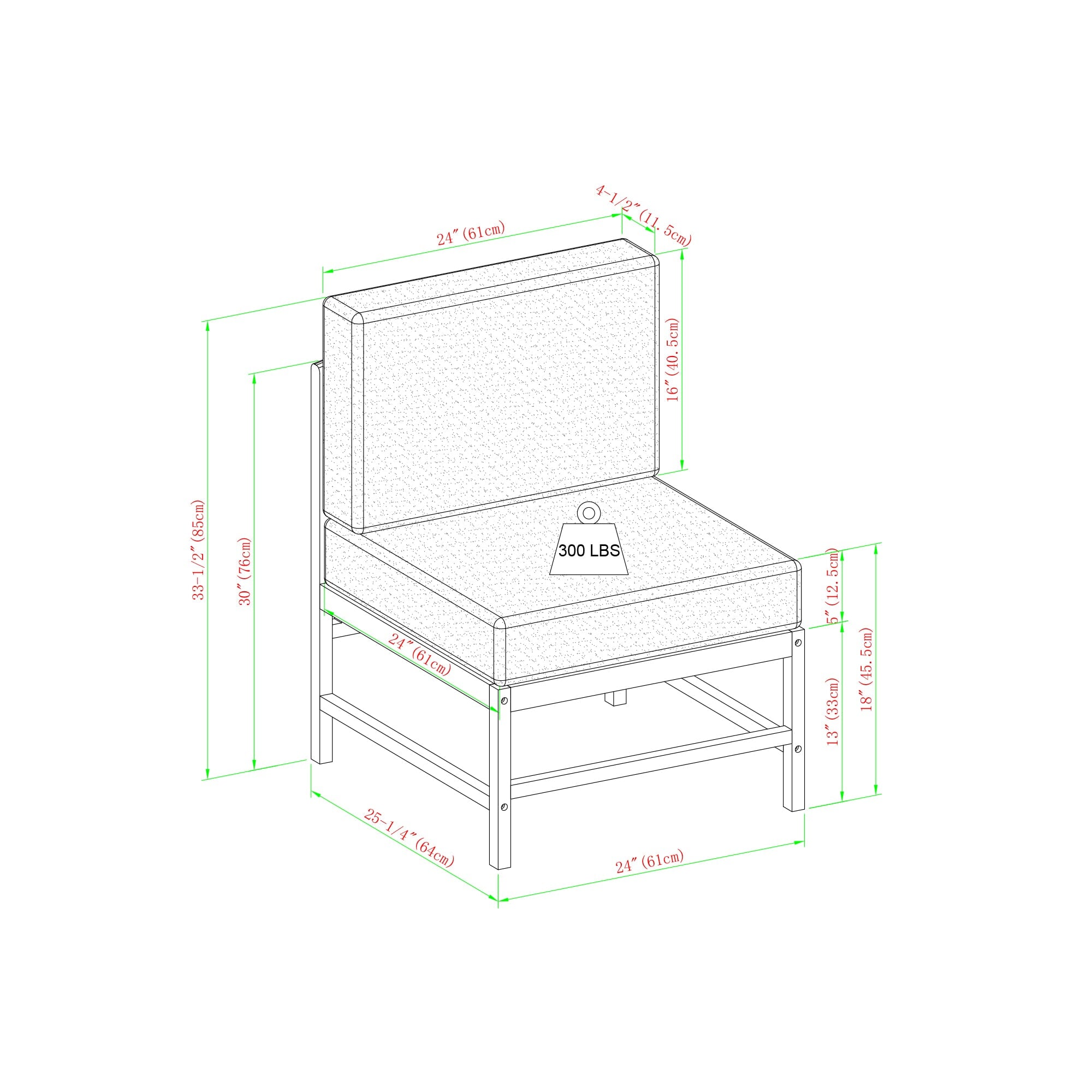 Ensemble de canapés d'extérieur sectionnels 3 pièces en bois massif Midland Modern
