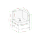 Ensemble de canapés d'extérieur 5 pièces en bois massif Midland Modern