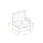 Ensemble de canapés d'extérieur 5 pièces en bois massif Midland Modern