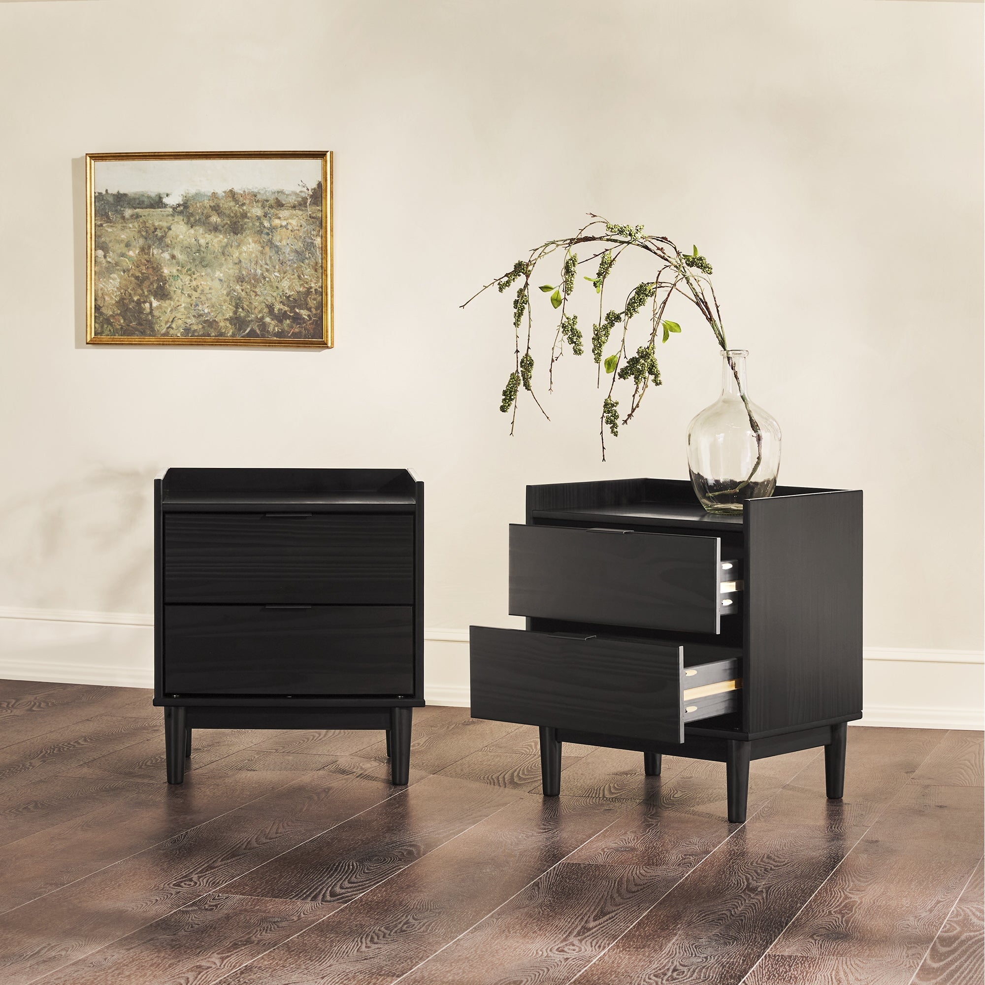 Table de chevet Lee en bois de style moderne du milieu du siècle