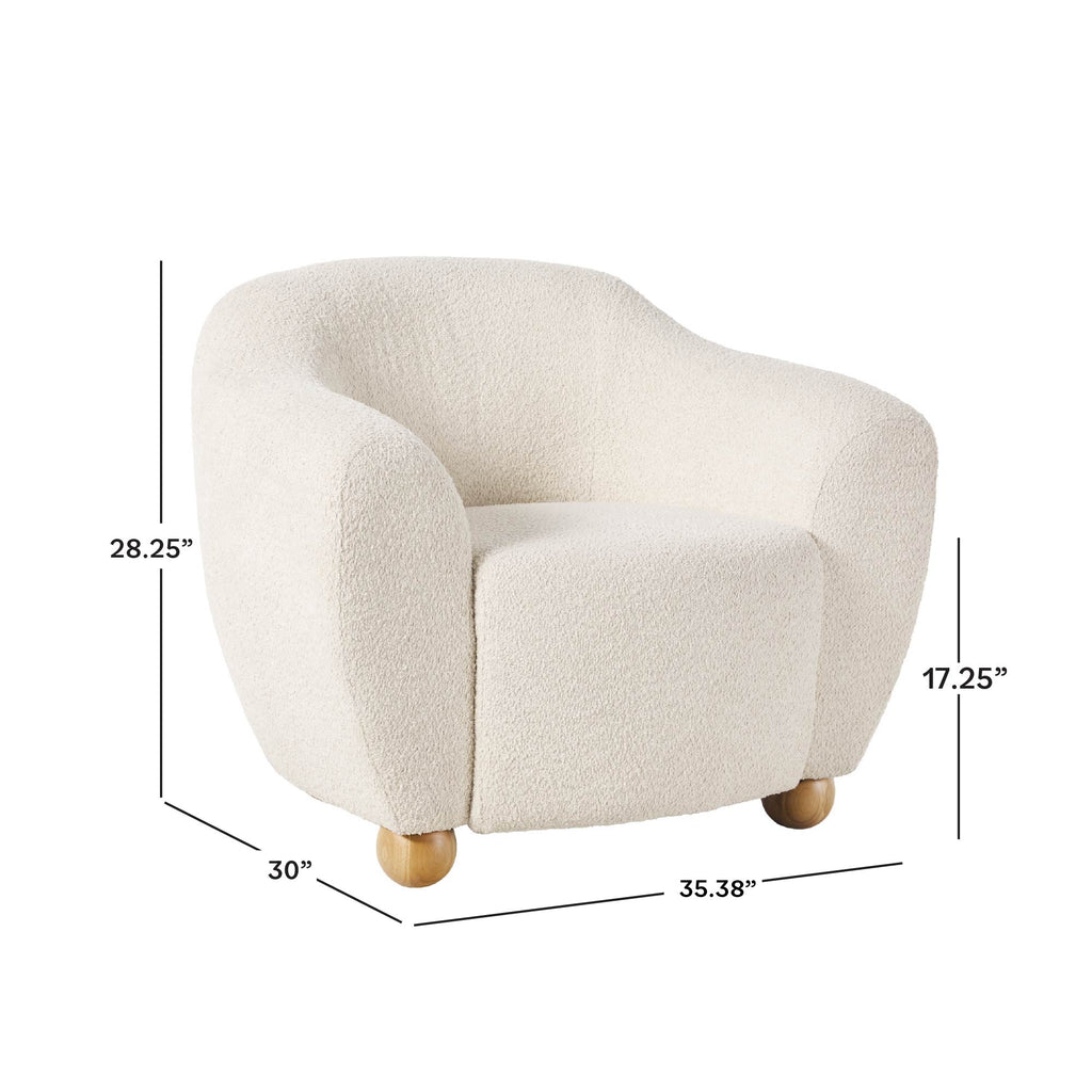 Ensemble fauteuil d'appoint rembourré Linley Contemporary Boucl¨¦ avec repose-pieds
