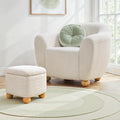 Ensemble fauteuil d'appoint rembourré Linley Contemporary Boucl¨¦ avec repose-pieds