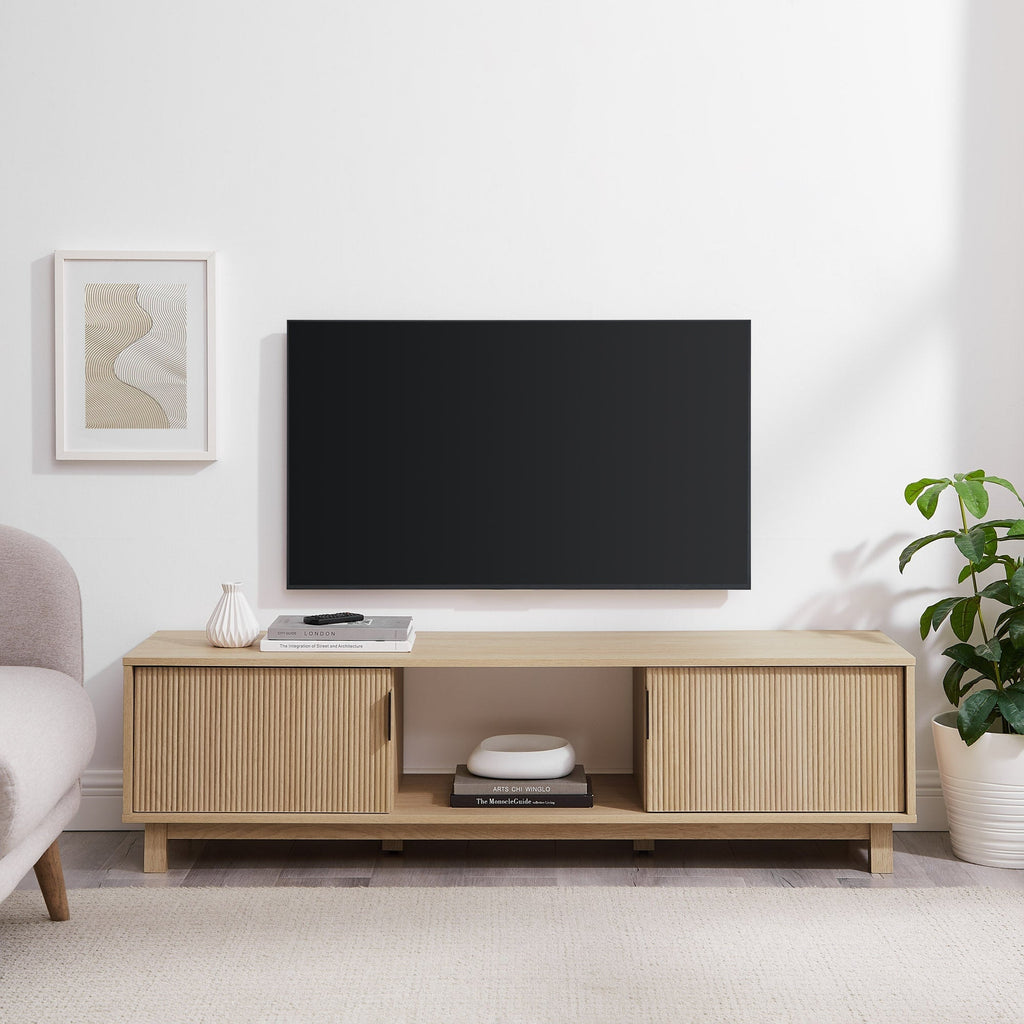 Meuble TV scandinave cannelé Reema Arundo