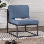 Chaise d'appoint modulaire moderne d'extérieur Trinidad - Bleue
