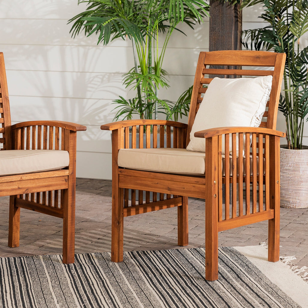 Chaises de patio d'extérieur Midland avec coussins, lot de 2