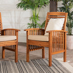 Chaises de patio d'extérieur Midland avec coussins, lot de 2