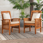 Chaises de patio d'extérieur Midland avec coussins, lot de 2