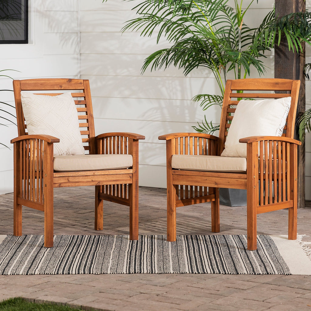 Chaises de patio d'extérieur Midland avec coussins, lot de 2